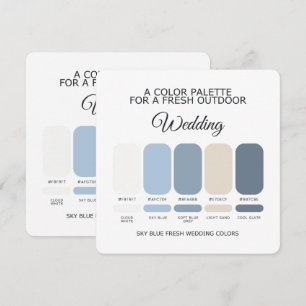 Cartão de Paleta de Cores de Casamento Azul Céu