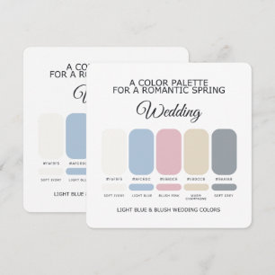 Cartão de Paleta de Cores de Casamento Azul Claro 