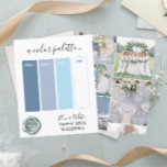 Cartão de Paleta de Cores de Casamento Branco Azul<br><div class="desc">Cartão de Paleta de Cores de Casamento Branco Azul Clássico 2024</div>