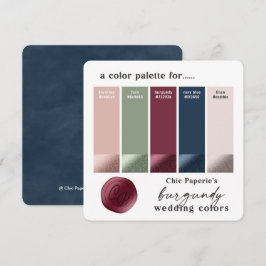 Cartão de Paleta de Cores de Casamento Clássico Bu