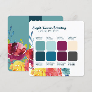 Cartão de Paleta de Cores de Casamento Colorido de