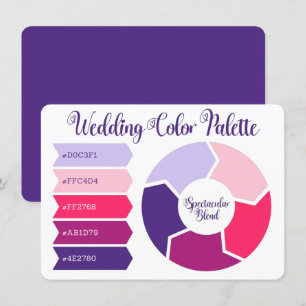 Cartão de Paleta de Cores de Casamento com Códigos