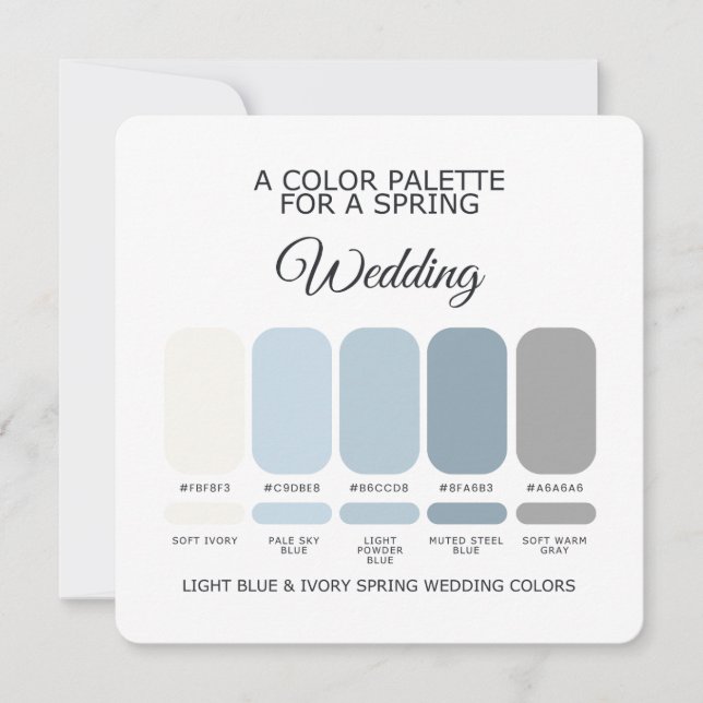 Cartão de Paleta de Cores de Casamento de Primaver (Frente)