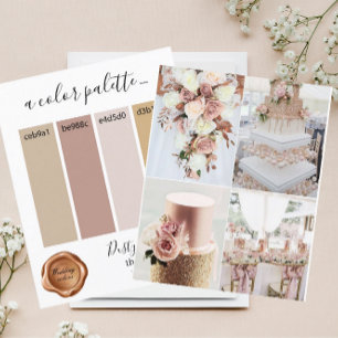 Cartão de Paleta de cores de Casamento Dourado Cla