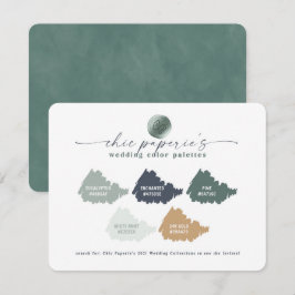 Cartão de Paleta de Cores de Casamento Dourado de 