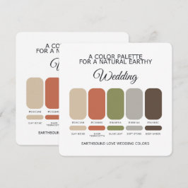 Cartão de Paleta de Cores de Casamento em Tons Ter