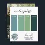 Cartão de Paleta de Cores de Casamento Emerald 202<br><div class="desc">Cartão de Paleta de Cores de Casamento Emerald 2023</div>