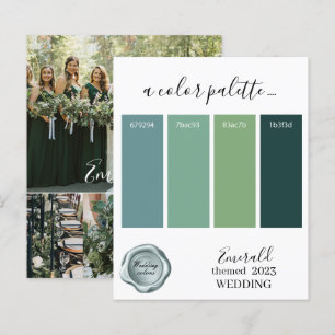Cartão de Paleta de Cores de Casamento Emerald 202