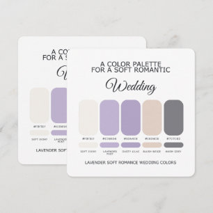 Cartão de Paleta de Cores de Casamento Lavanda