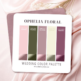 Cartão de Paleta de Cores de Casamento Mauve Ophel