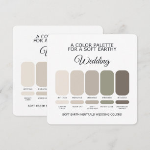 Cartão de Paleta de Cores de Casamento Terra Macia