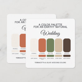 Cartão de Paleta de Cores de Casamento Terracota e