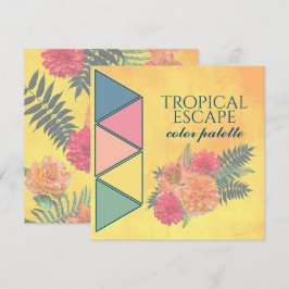 Cartão de Paleta de Cores de Casamento Tropical Es