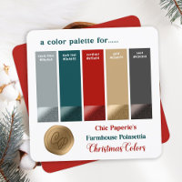 Cartão de Paleta de Cores de Natal Vermelho e Dour