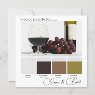 Cartão de Paleta de Cores Elegantes em Marrom Caca