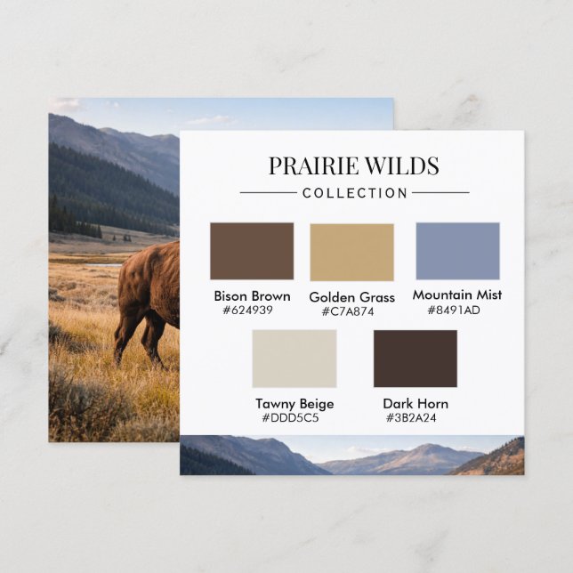 Cartão de Paleta de Cores Prairie Wilds (Frente/Verso)