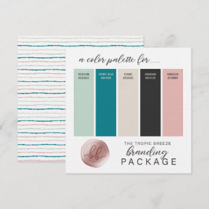 Cartão de Paleta de Cores Verde Azul Mint Cinza Be