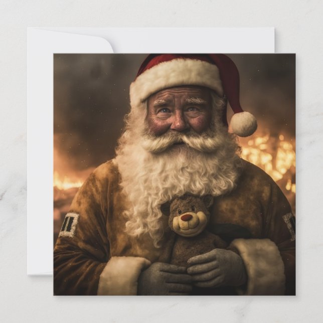 Cartão de Papai Noel Aussie de um lado (Frente)