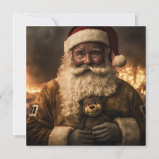 Cartão de Papai Noel Aussie de um lado