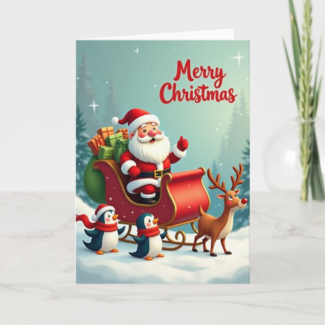 Cartão de Papai Noel dos Anciãos Alegres (Frente)