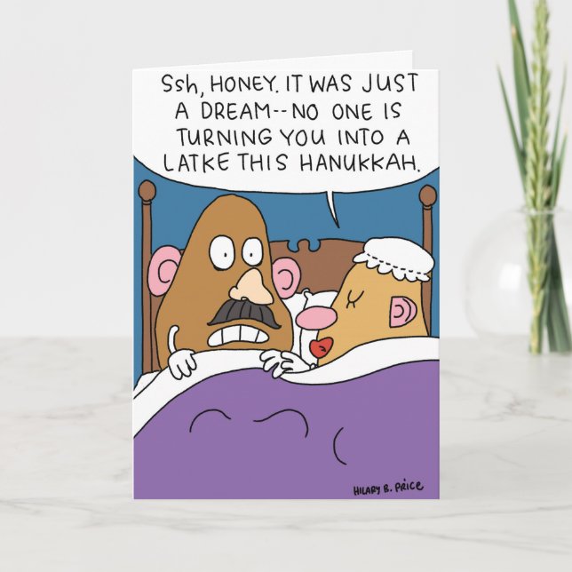 Cartão de Papel de Piada Hanukkah Potatohead Hanuk (Frente)