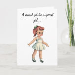 Cartão de papel do feliz aniversario da boneca e<br><div class="desc">Um special girt para um cartão especial da boneca do papel do feliz aniversario da menina…</div>