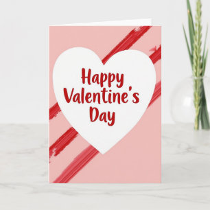Cartão de Papel Kraft com Visual de Romance Vermel
