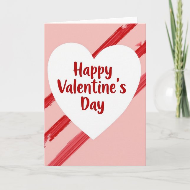 Cartão de Papel Kraft com Visual de Romance Vermel (Frente)