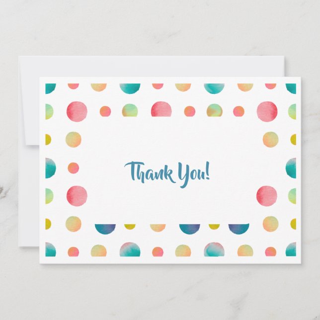 Cartão de Papelaria de Obrigado Pontilhado (Frente)