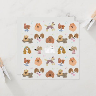 Cartão de Papelaria para Crianças de Cães