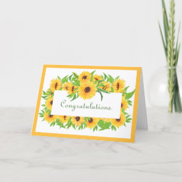 Cartão de Parabéns Amarelo de Casamento