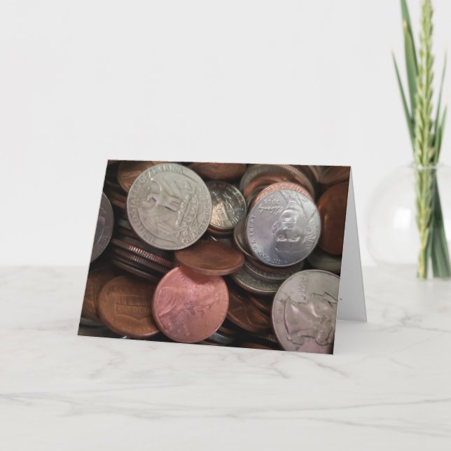 Cartão de Parabéns "Coinage" (Frente)