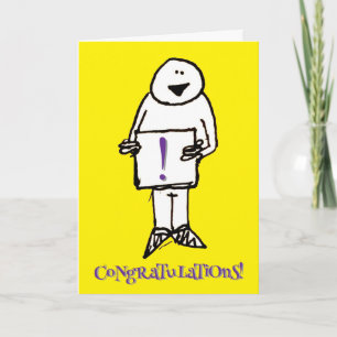 Cartão de Parabéns com Cara de Desenho e Ponto de