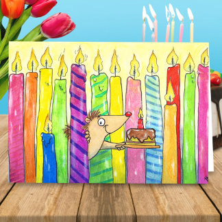 Cartão de parabéns com velas de N. Janes