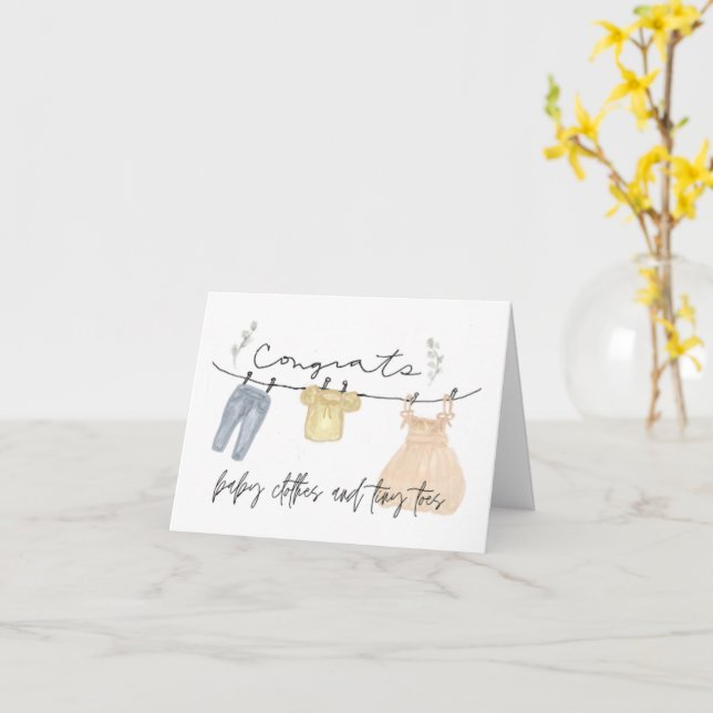 Cartão de parabéns de bebê Boho (Flor Amarela)