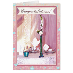 Cartão de Parabéns de Casamento de Texto Personali