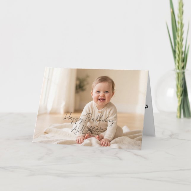 Cartão de Parabéns de Foto Personalizada Simples (Frente)
