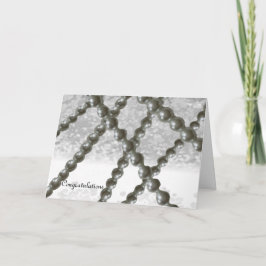 Cartão de Parabéns de Pérola Preta e Branca