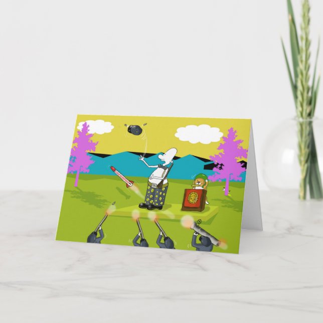 Cartão de parabéns de soldado engraçado (Frente)