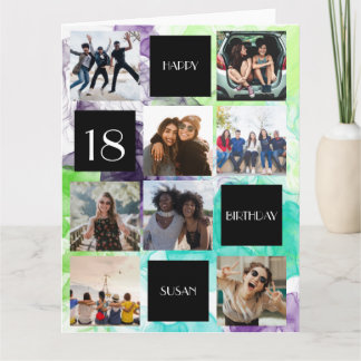 Cartão de Parabéns Dobrável personalizado com 8 fo