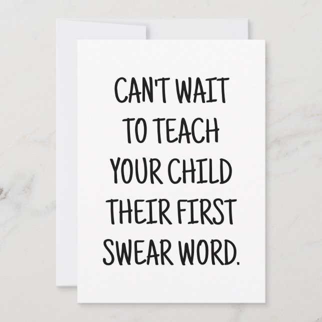 Cartão de Parabéns Engraçado de Chuvada de Bebê pa (Frente)