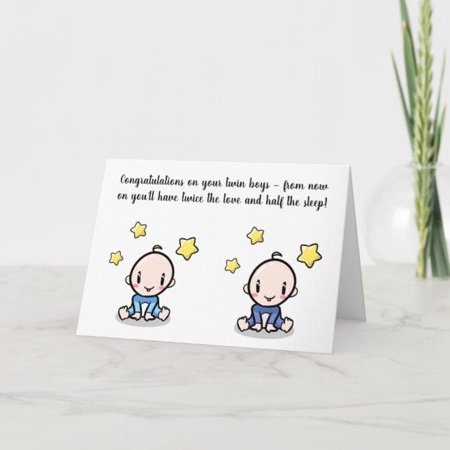cartão de parabéns gêmeos, cartão de gêmeos (Frente)