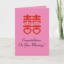 Cartão de Parabéns para Casamento Chinês