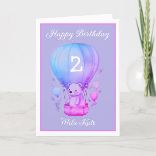 Cartão de parabéns para menina aniversário feliz