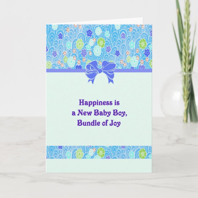 Cartão de Parabéns para o novo menino (Frente)