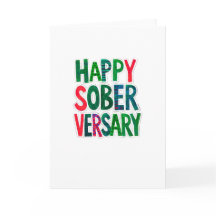 Cartão de Parabéns pelo aniversário de sobriedade,