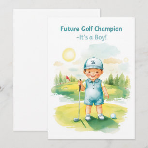 Cartão de Parabéns pelo Golfe É um Menino Bebê G