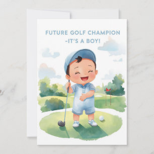 Cartão de Parabéns pelo Golfe É um Menino Bebê G