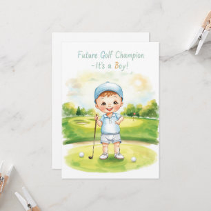 Cartão de Parabéns pelo Golfe É um Menino   Bebê G