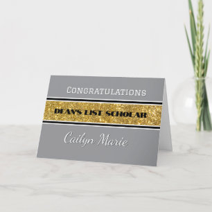 Cartão de parabéns personalizado DEAN'S LIST Schol